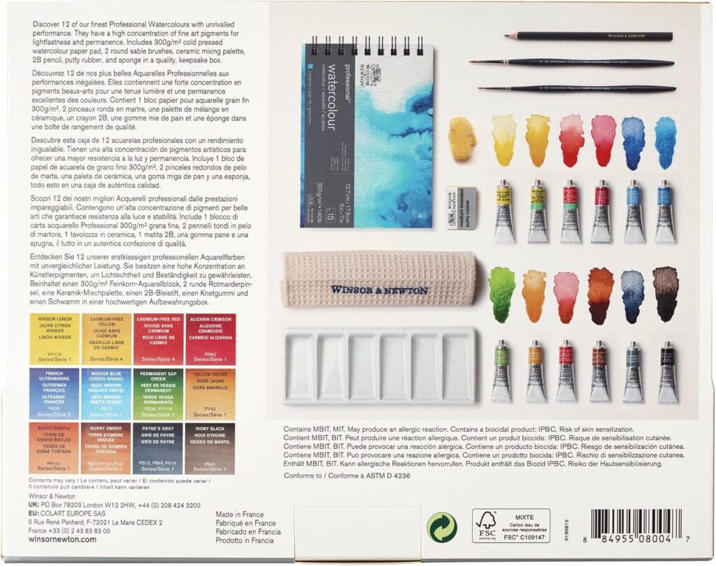 Winsor  Newton Professional Watercolour Travel Case Set, Multi