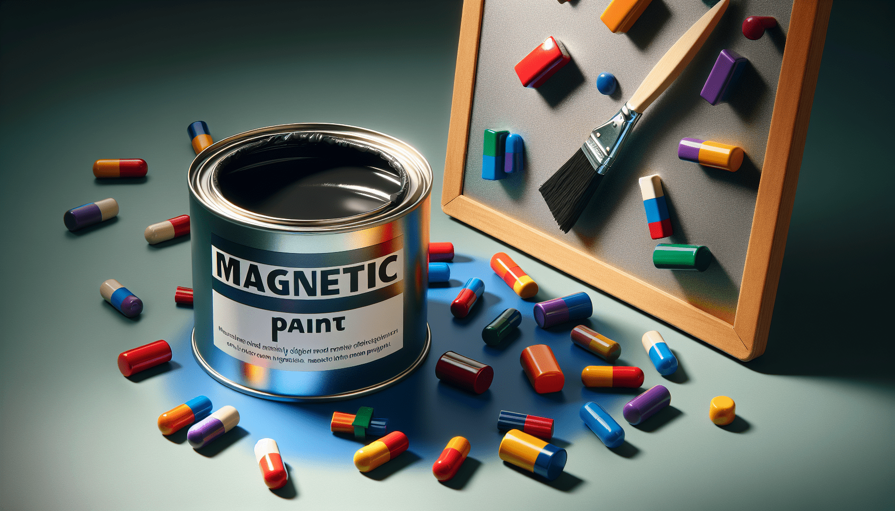 Magnetic Paint Dark Grey - 1L Can Covers 2m², Water-Based Acrylic, Strong Hold For Notes & Photos, Safe For Kids