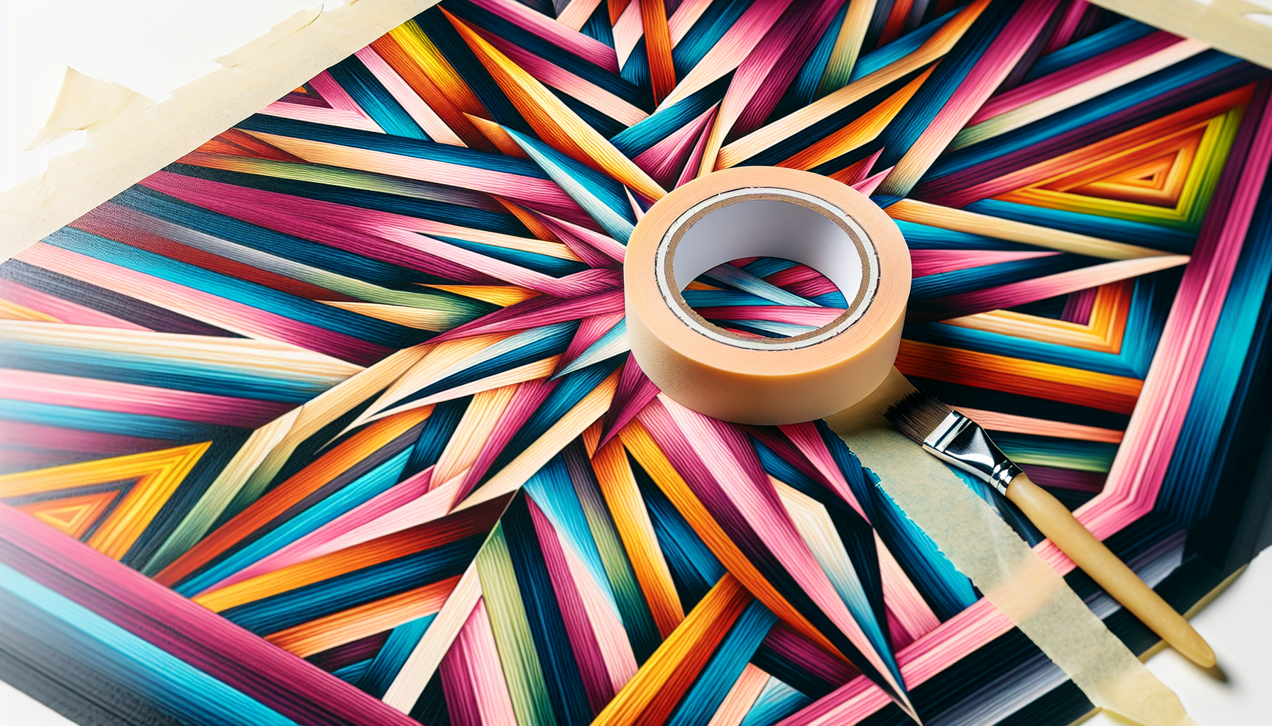 Masking Tape Magic: Geometric Art With Tape Resist Painting