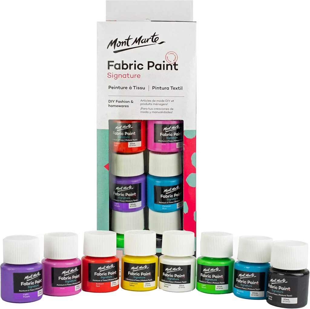 Mont Marte Signature Fabric Paint, 36pc x 20ml (0.7oz), Suitable for DIY Fashion and Homewares
